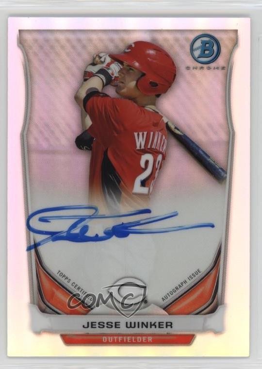 2014 Bowman Prospect Chrome Refractor 355/500 Jesse Winker #BCAP-JW Auto kr9