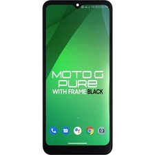 For Motorola Moto G Pure XT2163 LCD Touch Screen Digitizer Frame Assembly Black