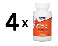 4 X Now Foods Prenatal Gels + Dha - 90 Softgels (333,31 Eur/Kg)