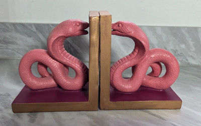 2 x Siobhan Murphy Homeware Cobra Snake Pink Buchstützen
