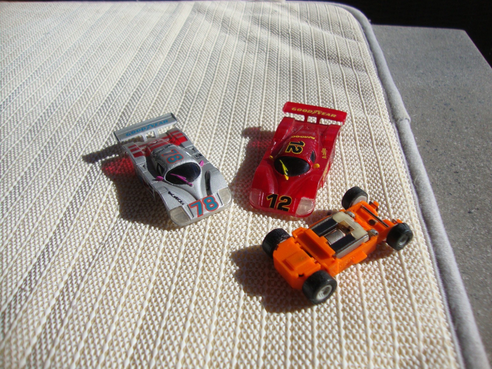 MARCHON MR-1 HO chassis w slot cars #12 and #78 MERCEDES GRAND PRIX BODIES