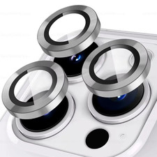 For iPhone 14 Pro Max/14 Pro 3 Pcs Ring Tempered Glass Camera Lens Protector .