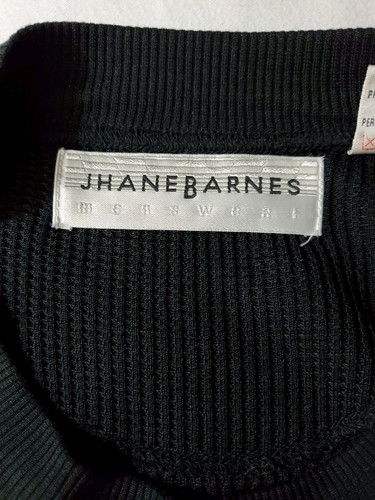 Jhane Barnes Black Silk Waffle Knit Crew Neck Short Sleeve Shirt, Men's Large - Picture 6 of 7