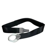 Chico s Leather Aztec Design Hook Belt Black