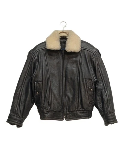 Robert Comstock Boa Collar Leather Jacket Men's Size S Black - product listing photo