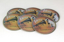 6x VICTOR / HIS MASTER'S VOICE Biedeckel/Untersetzer/ Coasters mit Kork  T106