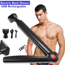 Long Handle Electric Back Shaver For Men Body Hair Removal Razor USB Recharge