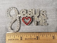 Beautiful Pin Rhinestone Jesus Loves Me Christian Religious Gift C3