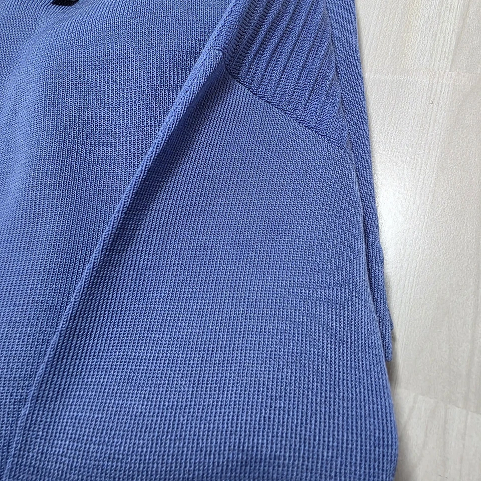 Misook Blue Knit 2 Piece Set Jacket & Skirt M Ribbed Cardigan Timeless Luxe  - Image 4 of 4