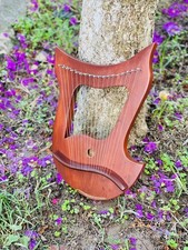18 String Curved Design Rosewood Harp Musical Lyre Harp with free String, Key
