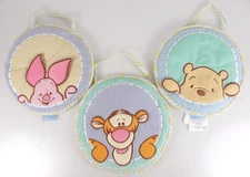 Disney Baby Winnie The Pooh Soft Wall Hanging Nursery Decor Crown Craft Set of 3