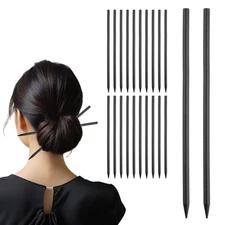 22-Pack Black Wooden Hair Sticks for Buns and Hairstyles - Decorative Accessorie