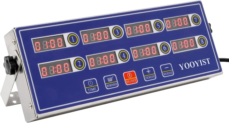 8-Channel Programmable Kitchen Timer with Loud Alarm for Professional Chefs - Image 4 of 4