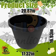 Qty5 20 Gallon Plastic Nursery Pots Garden Plant Flower Pot Garden Black Plastic