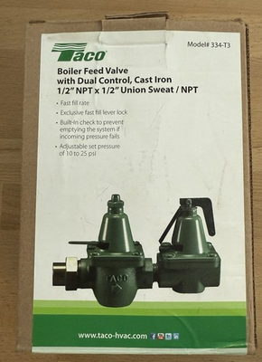 #ad Taco 334 T3 Dual Control Boiler Feed Valve amp; Pressure Reducing Valve 1 2quot; NEW $94.99
