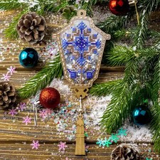 DIY Bead embroidery kit on a plastic base Christmas Lantern Craft gift