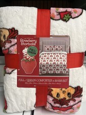 SOFT STRAWBERRY SHORTCAKE Full/Queen Comforter 86" x 86"  2 Shams 20" x 26" NWT