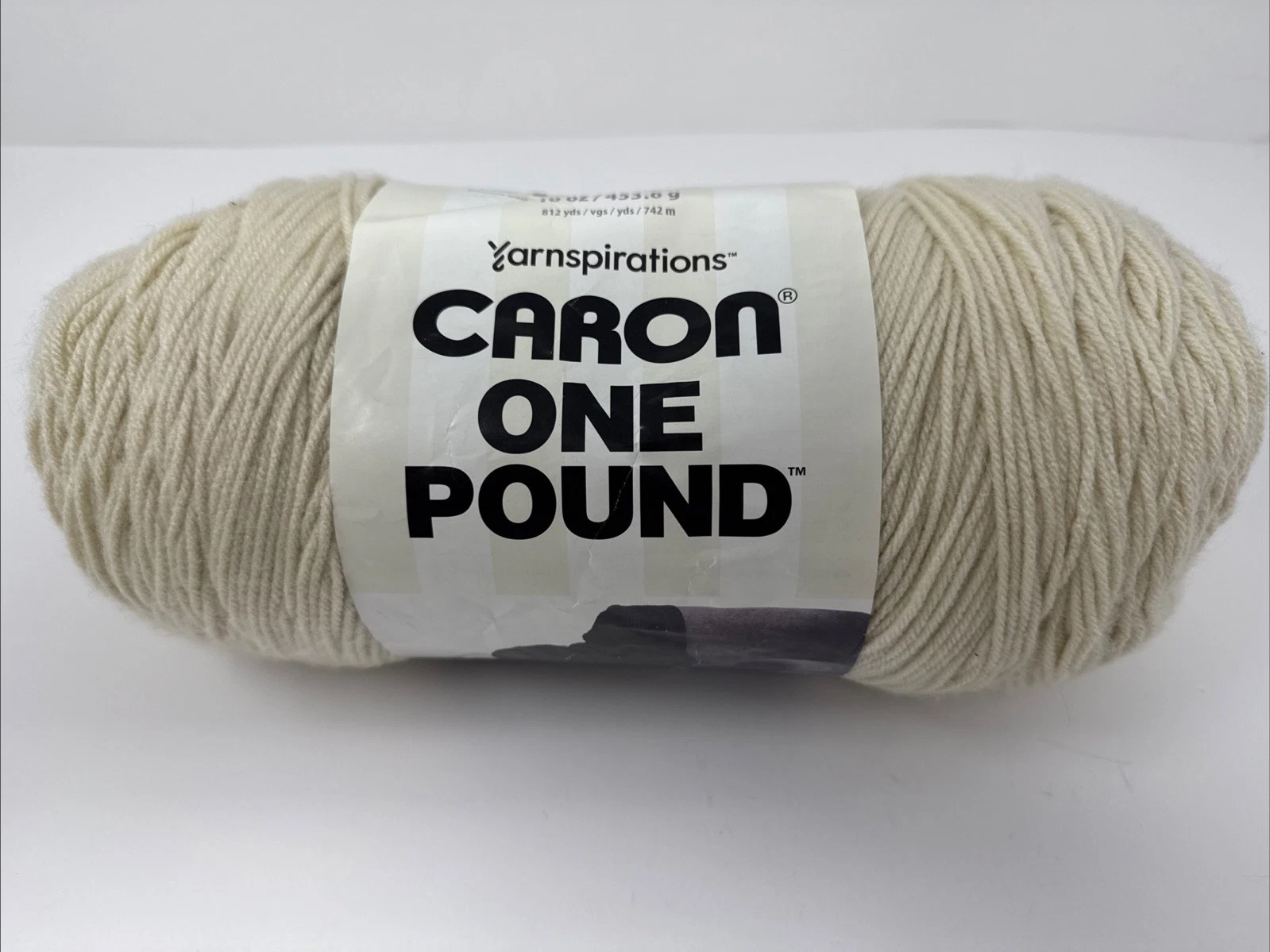 Yarnspirations Caron One Pound Yarn 100% Acrylic Col 10514 Off White 812 Yds New - product detail image 1