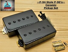 P-94 Style Humbucker sized P-90 Pickups ( Ceramic ) Black Covered