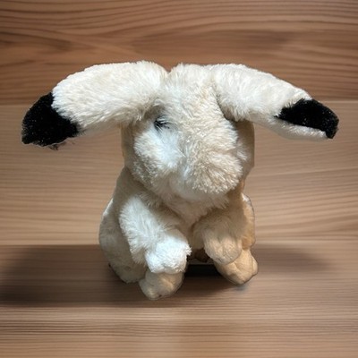 Dollibu Bunny Rabbit Beige Plush Stuffed Animal Black Tip Ears Soft 8'' Easter