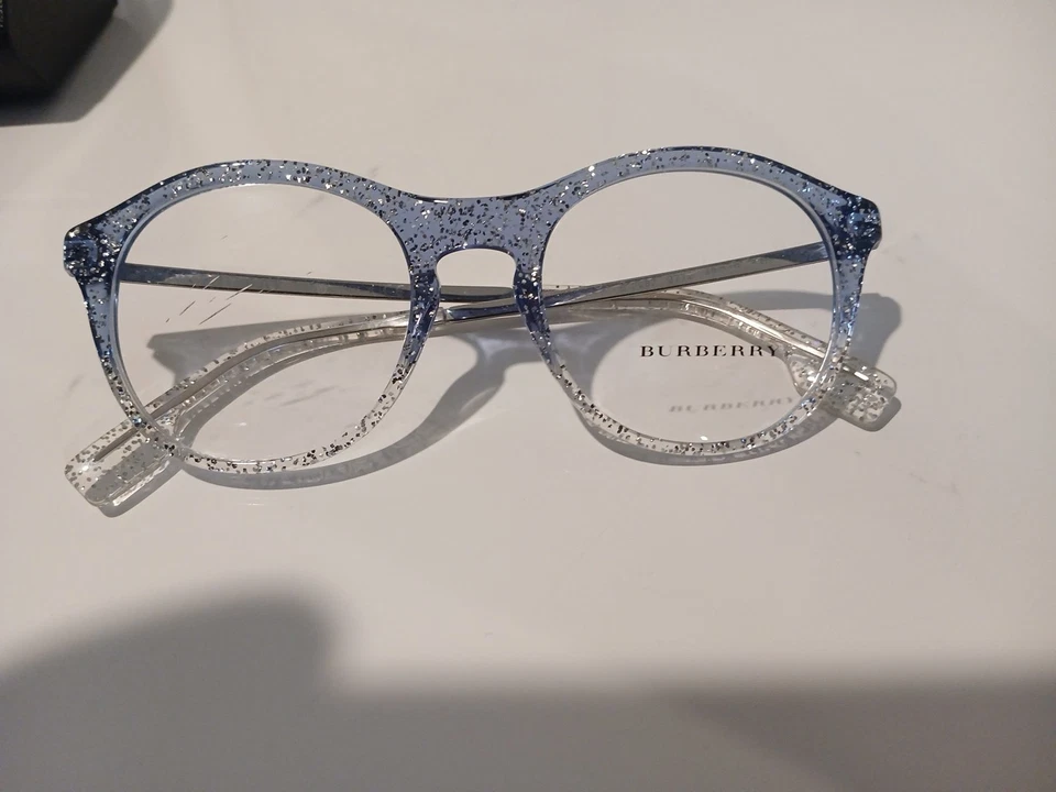 Monturas de gafas de diseñador Burberry azul brillo con lente de demostración pequeñas 48 mm BE2287 Foto 3 de 4