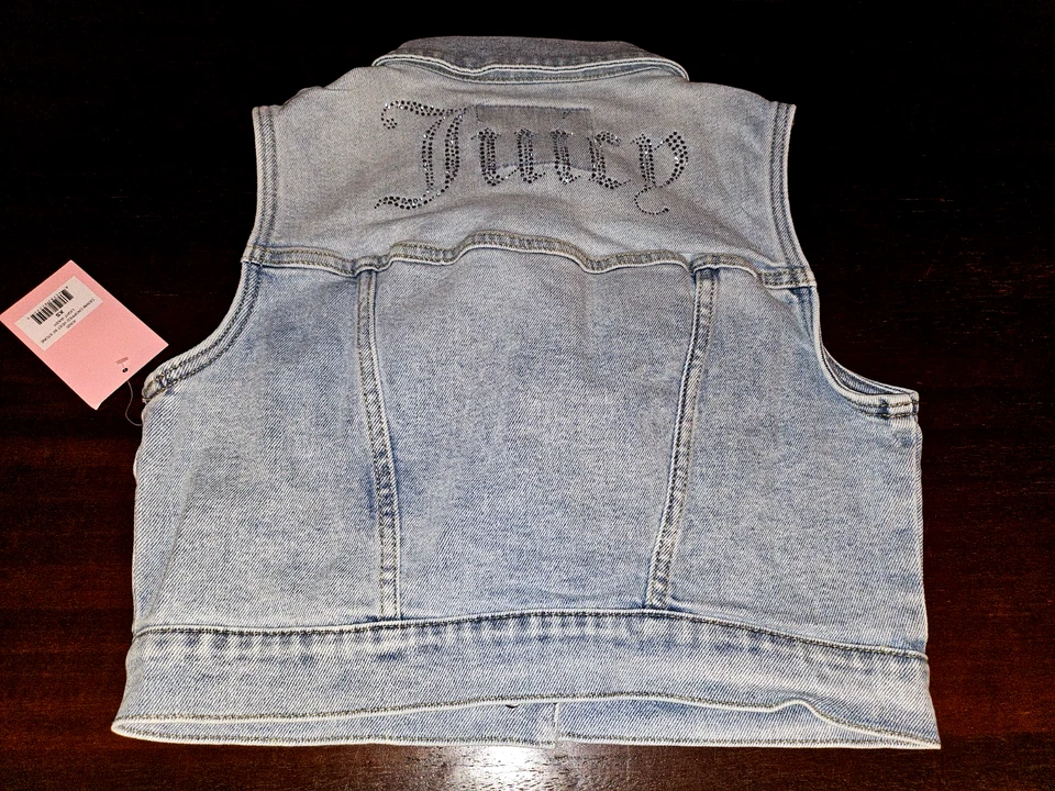Chaleco Jean Denim Juicy Couture Niñas Talla XS Nuevo Con Etiquetas Foto 4 de 4