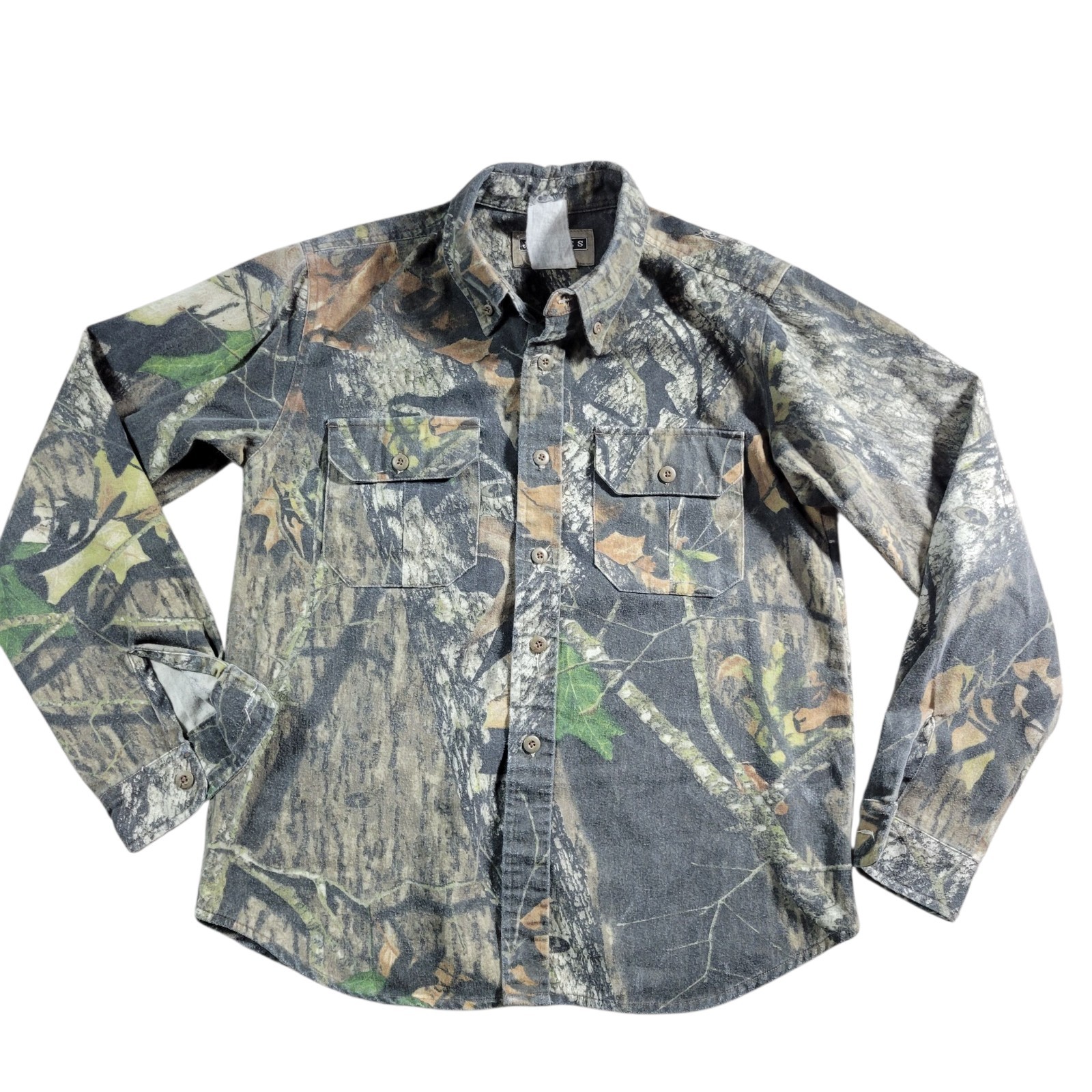 Jerzees Outdoors Shirt Youth XL? Camo Button Up Boys Retro