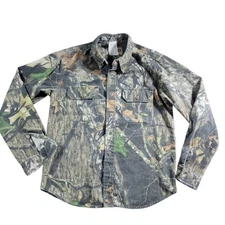 Jerzees Outdoors Shirt Youth XL? Camo Button Up Boys Retro