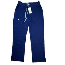 NWT FIGS Kate Scrub Pants Navy Blue Straight Leg Women s Size Small Cargo Pocket