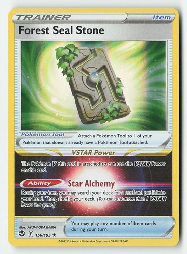 Forest Seal Stone 156/195 Holo Rare Silver Tempest Pokemon NM