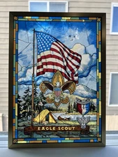 Eagle Boy Scout Stained Glass Panel by Jack Woodson The 4th Of July - No Stand