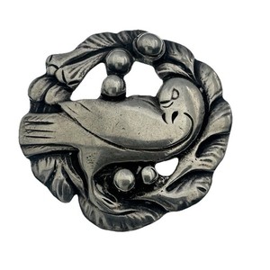VTG Sterling Silver 925  Modernist Bird Brooch Scandinavian Style Artisan Pin
