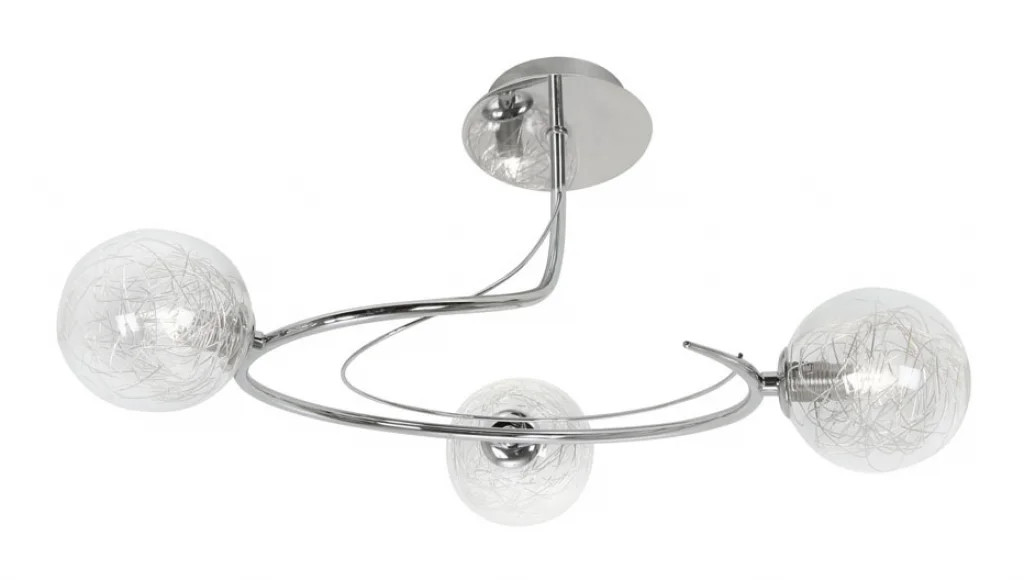 Ceiling Light Silver Tabia 3 Chrome Oaks Lighting 1515/3 CH