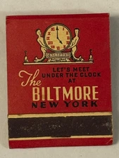 The Biltmore Hotel Full Matchbook Grand Central Terminal New York City NY Vtg