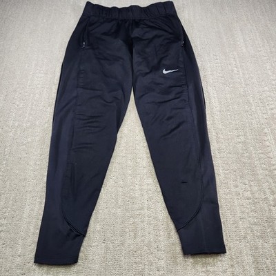 Nike Running Pants Women Small Therma Fit Essential Training Stretch Black Slim 