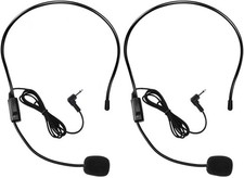 2Pcs Microphone Headset Mic Flexible Wired Boom for Voice Amplifier 3.5Mm Connec