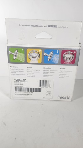 Cabezal de ducha Kohler Flipside cromado pulido con tecnología Flipstream 15996-CP NUEVO - Imagen 5 de 8