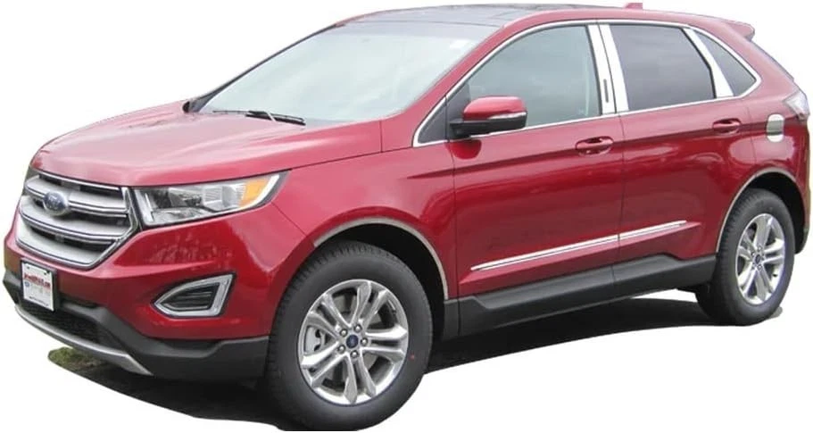 es compatible con Ford Edge 2015-2020 4 piezas acero inoxidable moldura lateral acento tri Foto 2 de 4