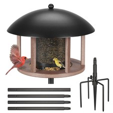 Large Platform Bird Feeder for Outside, Pole Mounted Bird Feeders with Remova...