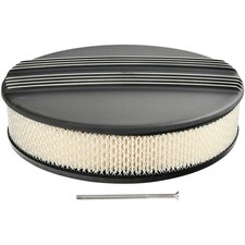 For Chevy Ford 14 X 3 Black Aluminum Half Finned Round Air Cleaner Assembly For Chevy Ford 14 X 3 Black Aluminum Half Finned Round Air Cleaner Assembly