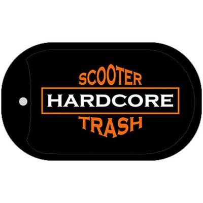 Hardcore Scooter Trash Black Novelty Metal Dog Tag Necklace 2'' x 1''