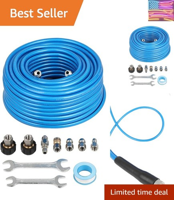 #ad #ad 100FT Sewer Jetter Kit for Pressure Washer 5800PSI Drain Cleaner Hose 1 4quot; Q... $77.77