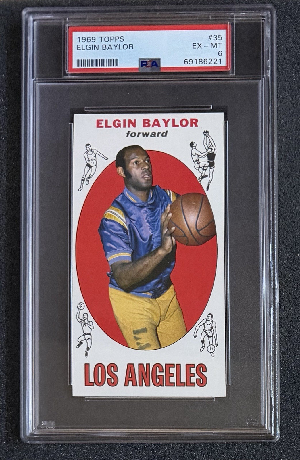 1969 Topps Basketball- #35 Elgin Baylor - PSA 6