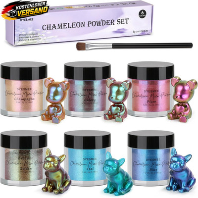 Farbwechsel Glimmerpulver für Epoxidharz Nagelkunst Seifen Kerzen 6 Farben