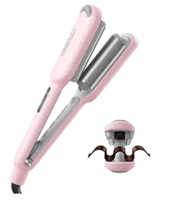 Tymo Rovy Wave Curling Iron Deep Crimper Beach Waves Curling Wand Pink  1.25 In