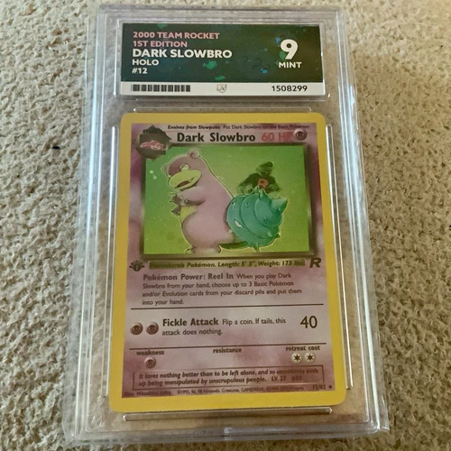 Dark Slowbro 12/82 Team Rocket Holo Ace Grading 9. New Cert