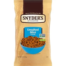 Snyder's of Hanover, Unsalted Mini Pretzels, 12 Oz Bag