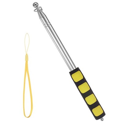 Flag Pole - 6.56 Feet Telescopic Handheld Flagpoles Stainless Steel (Yellow)