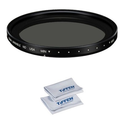 Tiffen 67mm Variable Neutral Density Filter with 2-Pack Microfiber Cloth Kit