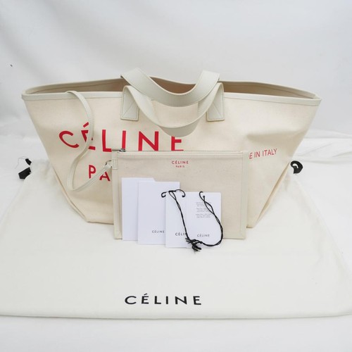 Celine Made In Tote Bag Small Hand White X Red 186082B3D.27N12 - Foto 10 di 10